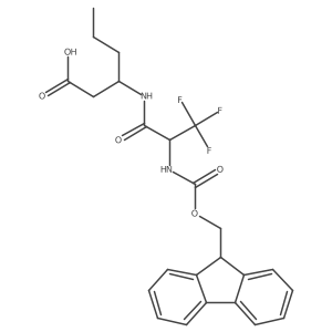 3-[2-({[(9H-fluoren-9-yl)methoxy]carbonyl}amino)-3,3,3-trifluoropropanamido]hexanoic acid Structure