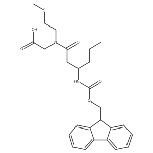 2-[3-({[(9H-fluoren-9-yl)methoxy]carbonyl}amino)-N-[2-(methylsulfanyl)ethyl]hexanamido]acetic acid结构式