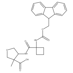 4-[1-({[(9H-fluoren-9-yl)methoxy]carbonyl}amino)cyclobutaneamido]-3-methyloxolane-3-carboxylic acid Structure