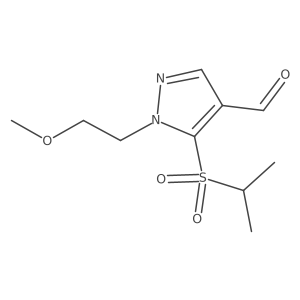 1-(2-methoxyethyl)-5-(propane-2-sulfonyl)-1H-pyrazole-4-carbaldehyde结构式