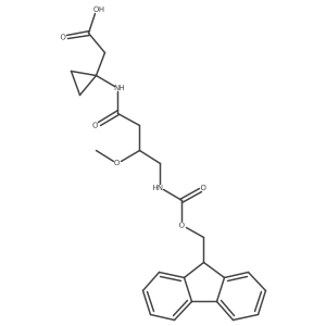 2-{1-[4-({[(9H-fluoren-9-yl)methoxy]carbonyl}amino)-3-methoxybutanamido]cyclopropyl}acetic acid Structure
