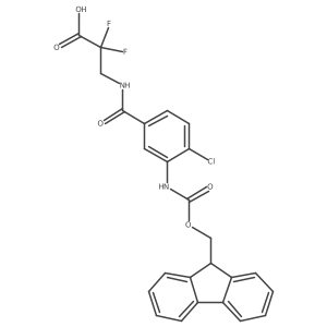 3-{[4-chloro-3-({[(9H-fluoren-9-yl)methoxy]carbonyl}amino)phenyl]formamido}-2,2-difluoropropanoic acid Structure