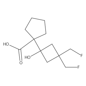 1-[3,3-Bis(fluoromethyl)-1-hydroxycyclobutyl]cyclopentane-1-carboxylic acid结构式
