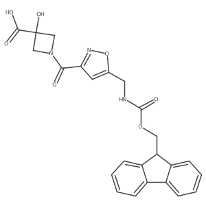 1-{5-[({[(9H-fluoren-9-yl)methoxy]carbonyl}amino)methyl]-1,2-oxazole-3-carbonyl}-3-hydroxyazetidine-3-carboxylic acid Structure