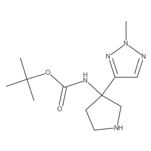 tert-butyl N-[3-(2-methyl-2H-1,2,3-triazol-4-yl)pyrrolidin-3-yl]carbamate结构式