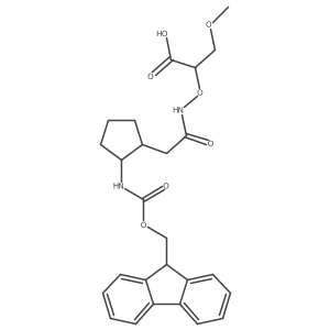 rac-2-({2-[(1R,2S)-2-({[(9H-fluoren-9-yl)methoxy]carbonyl}amino)cyclopentyl]acetamido}oxy)-3-methoxypropanoic acid结构式