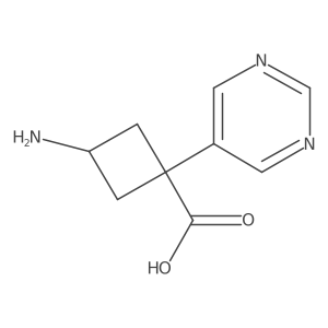 3-Amino-1-(pyrimidin-5-yl)cyclobutane-1-carboxylic acid Structure