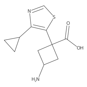 3-Amino-1-(4-cyclopropyl-1,3-thiazol-5-yl)cyclobutane-1-carboxylic acid结构式