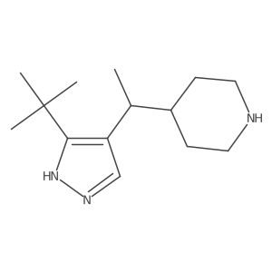 4-[1-(3-tert-butyl-1H-pyrazol-4-yl)ethyl]piperidine结构式