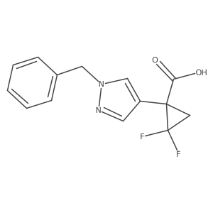 1-(1-benzyl-1H-pyrazol-4-yl)-2,2-difluorocyclopropane-1-carboxylic acid Structure