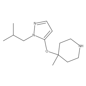4-methyl-4-{[1-(2-methylpropyl)-1H-pyrazol-5-yl]oxy}piperidine结构式