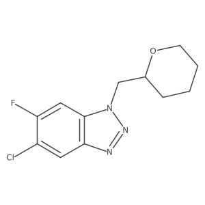 5-chloro-6-fluoro-1-[(oxan-2-yl)methyl]-1H-1,2,3-benzotriazole Structure