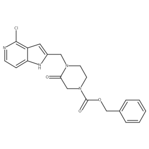 4-(4-chloro-1H-pyrrolo[3,2-c]pyridin-2-ylmethyl)-3-oxo-piperazine-1-carboxylic acid benzyl ester Structure