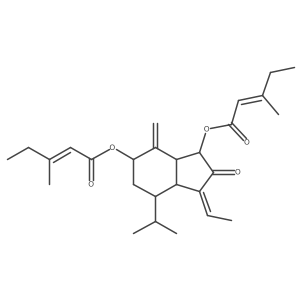 [(1Z,3S,3aR,5R,7S,7aS)-1-ethylidene-4-methylidene-3-[(E)-3-methylpent-2-enoyl]oxy-2-oxo-7-propan-2-yl-3,3a,5,6,7,7a-hexahydroinden-5-yl] (E)-3-methylpent-2-enoate Structure