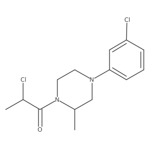 2-Chloro-1-[4-(3-chlorophenyl)-2-methylpiperazin-1-yl]propan-1-one结构式