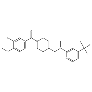 N-{[1-(3-fluoro-4-methoxybenzoyl)piperidin-4-yl]methyl}-N-methyl-4-(trifluoromethyl)pyridin-2-amine结构式