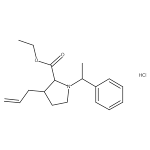 Ethyl (2S,3R)-3-allyl-1-((S)-1-phenylethyl)pyrrolidine-2-carboxylate hydrochloride Structure