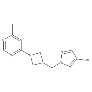 4-{3-[(4-bromo-1H-pyrazol-1-yl)methyl]azetidin-1-yl}-6-methylpyrimidine Structure