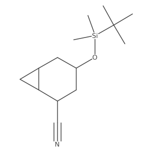 Rel-(1R,2R,6R)-4-((tert-butyldimethylsilyl)oxy)bicyclo[4.1.0]heptane-2-carbonitrile Structure