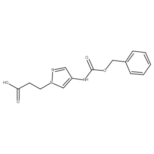 3-(4-{[(benzyloxy)carbonyl]amino}-1H-pyrazol-1-yl)propanoic acid Structure