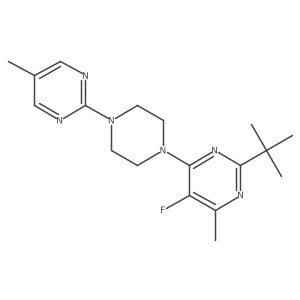 2-Tert-butyl-5-fluoro-4-methyl-6-[4-(5-methylpyrimidin-2-yl)piperazin-1-yl]pyrimidine Structure