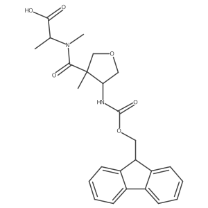 (2S)-2-{1-[4-({[(9H-fluoren-9-yl)methoxy]carbonyl}amino)-3-methyloxolan-3-yl]-N-methylformamido}propanoic acid结构式