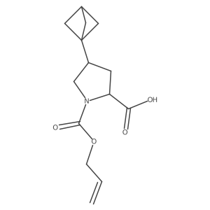 (2S)-4-{bicyclo[1.1.1]pentan-1-yl}-1-[(prop-2-en-1-yloxy)carbonyl]pyrrolidine-2-carboxylic acid Structure