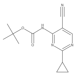 tert-butyl N-(5-cyano-2-cyclopropylpyrimidin-4-yl)carbamate结构式