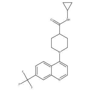 N-cyclopropyl-1-[7-(trifluoromethyl)quinolin-4-yl]piperidine-4-carboxamide结构式