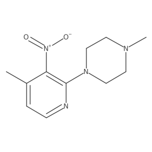1-Methyl-4-(4-methyl-3-nitropyridin-2-yl)piperazine Structure