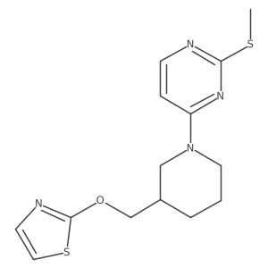 2-(Methylsulfanyl)-4-{3-[(1,3-thiazol-2-yloxy)methyl]piperidin-1-yl}pyrimidine Structure