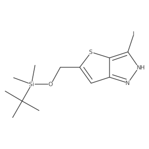 5-(((tert-Butyldimethylsilyl)oxy)methyl)-3-iodo-1H-thieno[3,2-c]pyrazole Structure