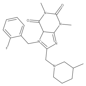 7-[(2-fluorophenyl)methyl]-1,3-dimethyl-8-[(3-methylpiperidin-1-yl)methyl]-5H-purin-7-ium-2,6-dione Structure