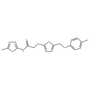 2-((5-((4-chlorophenoxy)methyl)-1,3,4-oxadiazol-2-yl)thio)-N-(5-methyl-1,3,4-thiadiazol-2-yl)acetamide Structure