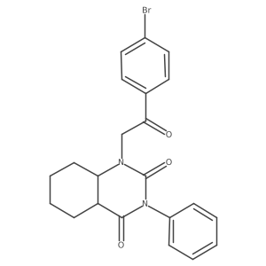 1-[2-(4-Bromophenyl)-2-oxoethyl]-3-phenyl-4a,5,6,7,8,8a-hexahydroquinazoline-2,4-dione Structure