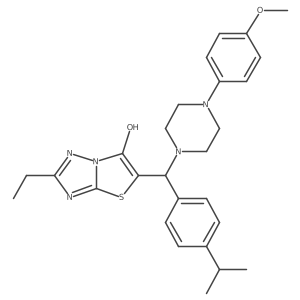 2-Ethyl-5-((4-isopropylphenyl)(4-(4-methoxyphenyl)piperazin-1-yl)methyl)thiazolo[3,2-b][1,2,4]triazol-6-ol Structure