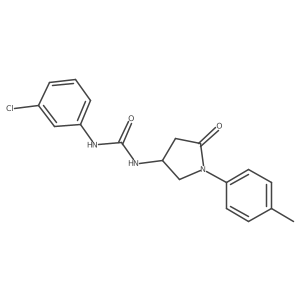 1-(3-Chlorophenyl)-3-(5-oxo-1-(p-tolyl)pyrrolidin-3-yl)urea结构式