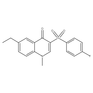 6-Ethyl-3-(4-fluorobenzenesulfonyl)-1-methyl-1,4-dihydroquinolin-4-one结构式