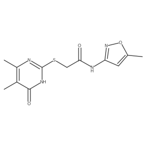 2-((4,5-dimethyl-6-oxo-1,6-dihydropyrimidin-2-yl)thio)-N-(5-methylisoxazol-3-yl)acetamide结构式