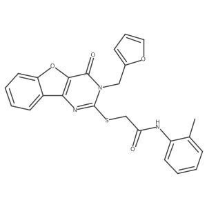 2-((3-(furan-2-ylmethyl)-4-oxo-3,4-dihydrobenzofuro[3,2-d]pyrimidin-2-yl)thio)-N-(o-tolyl)acetamide Structure
