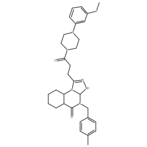 1-[3-[4-(3-Methoxyphenyl)piperazin-1-yl]-3-oxopropyl]-4-[(4-methylphenyl)methyl]-3,3a,5a,6,7,8,9,9a-octahydro-[1,2,4]triazolo[4,3-a]quinazolin-5-one Structure