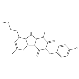 7-[(4-chlorophenyl)methyl]-1-(2-methoxyethyl)-3,9-dimethyl-5a,9a,10,10a-tetrahydro-4H-purino[8,7-c][1,2,4]triazine-6,8-dione Structure