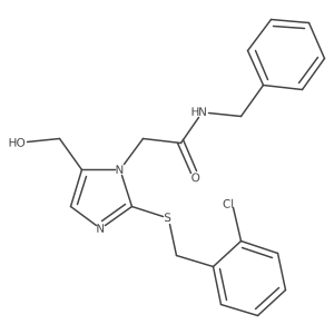 N-benzyl-2-(2-{[(2-chlorophenyl)methyl]sulfanyl}-5-(hydroxymethyl)-1H-imidazol-1-yl)acetamide结构式