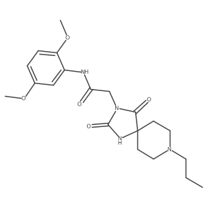 N-(2,5-dimethoxyphenyl)-2-(2,4-dioxo-8-propyl-1,3,8-triazaspiro[4.5]decan-3-yl)acetamide结构式
