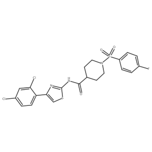 N-(4-(2,4-dichlorophenyl)thiazol-2-yl)-1-((4-fluorophenyl)sulfonyl)piperidine-4-carboxamide Structure