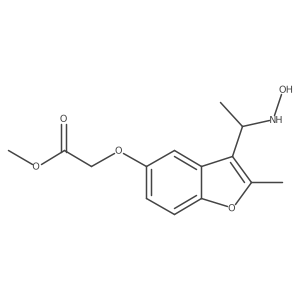Acetic acid,2-[[3-[1-(hydroxyamino)ethyl]-2-methyl-5-benzo[b]furanyl]oxy]-,methyl ester Structure