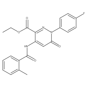 Ethyl 1-(4-fluorophenyl)-4-(2-methylbenzamido)-6-oxo-1,6-dihydropyridazine-3-carboxylate Structure