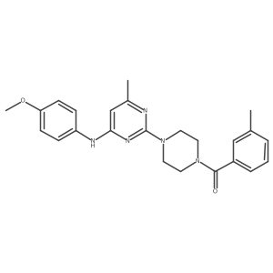 (4-(4-((4-Methoxyphenyl)amino)-6-methylpyrimidin-2-yl)piperazin-1-yl)(m-tolyl)methanone Structure
