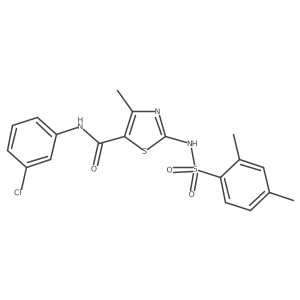 5-Thiazolecarboxamide, N-(3-chlorophenyl)-2-[[(2,4-dimethylphenyl)sulfonyl]amino]-4-methyl-结构式