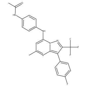 N-(4-{[3-(4-fluorophenyl)-5-methyl-2-(trifluoromethyl)pyrazolo[1,5-a]pyrimidin-7-yl]amino}phenyl)acetamide结构式